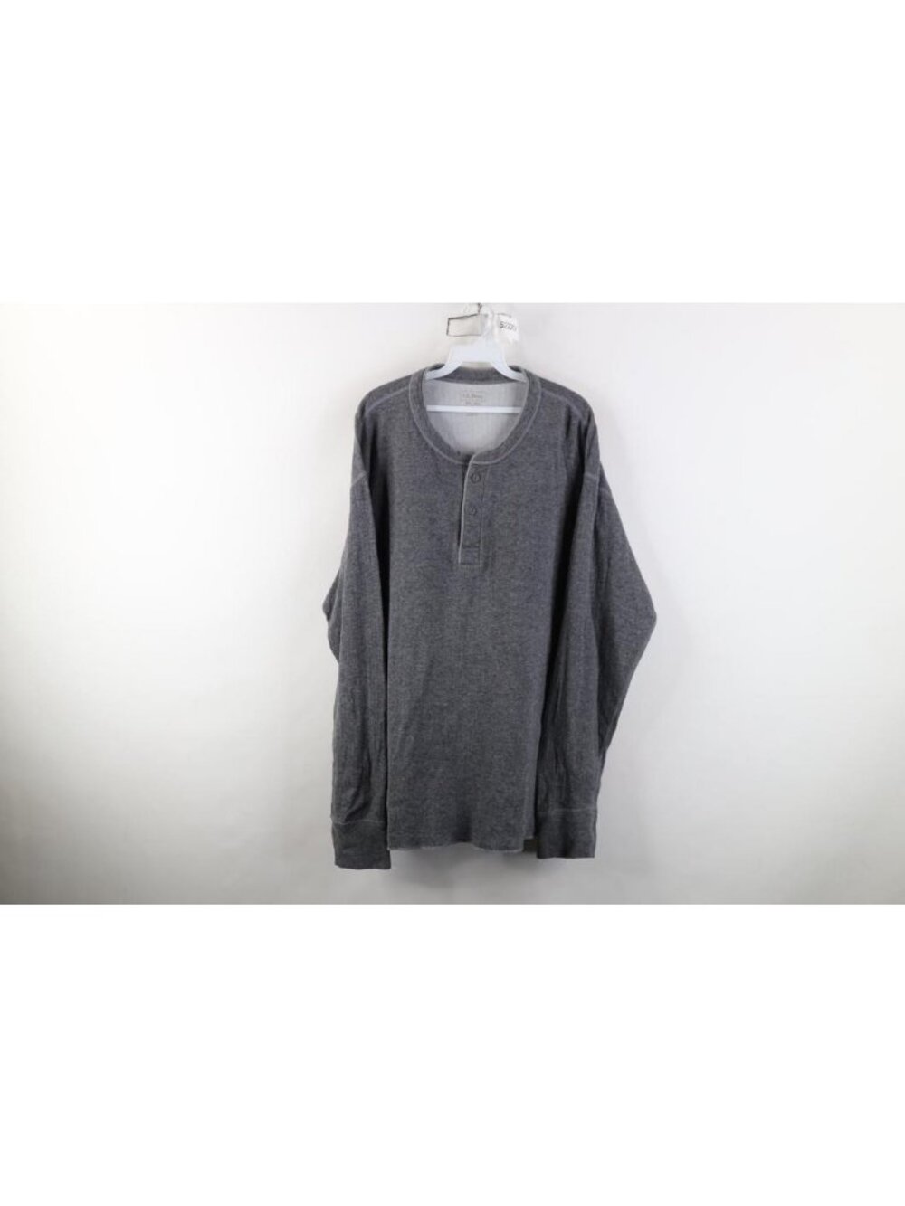 Vintage LL Bean Mens 2XL Wool Blend Rivers Driver Thermal Henley T-Shirt Gray